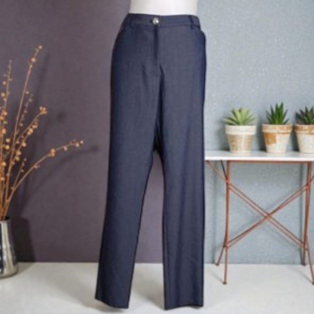 Like New Elegant Tommy Hilfiger Heathered Blue Trousers Size 8